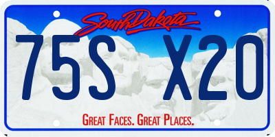 SD license plate 75SX20