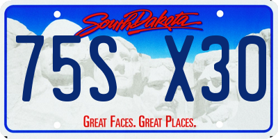 SD license plate 75SX30