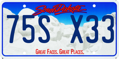 SD license plate 75SX33