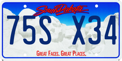 SD license plate 75SX34