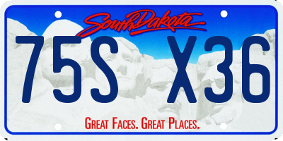 SD license plate 75SX36