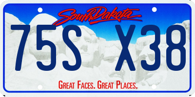 SD license plate 75SX38