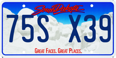 SD license plate 75SX39