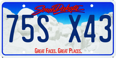 SD license plate 75SX43