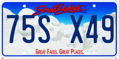 SD license plate 75SX49