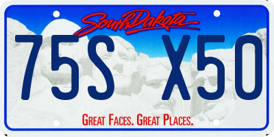 SD license plate 75SX50