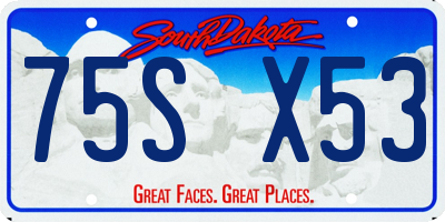 SD license plate 75SX53