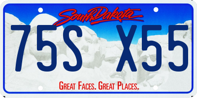 SD license plate 75SX55