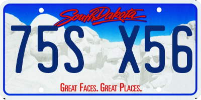 SD license plate 75SX56