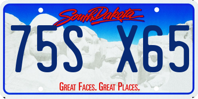 SD license plate 75SX65