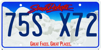 SD license plate 75SX72