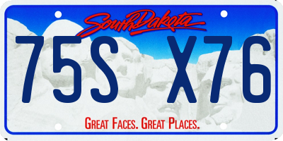 SD license plate 75SX76