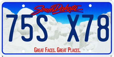 SD license plate 75SX78