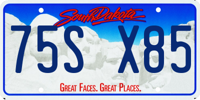 SD license plate 75SX85