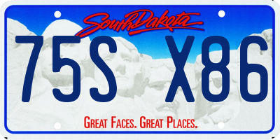 SD license plate 75SX86