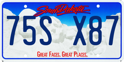 SD license plate 75SX87