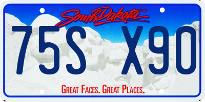 SD license plate 75SX90