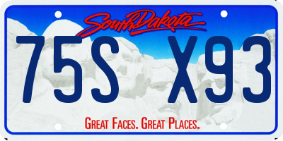 SD license plate 75SX93