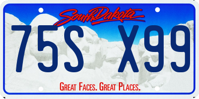 SD license plate 75SX99