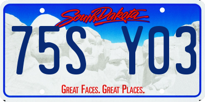 SD license plate 75SY03