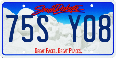 SD license plate 75SY08