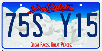SD license plate 75SY15