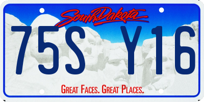 SD license plate 75SY16