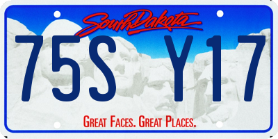 SD license plate 75SY17