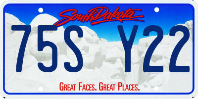 SD license plate 75SY22