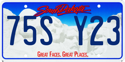 SD license plate 75SY23