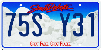 SD license plate 75SY31