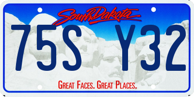 SD license plate 75SY32