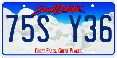 SD license plate 75SY36