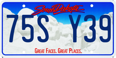 SD license plate 75SY39