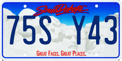 SD license plate 75SY43