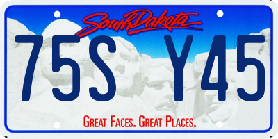 SD license plate 75SY45