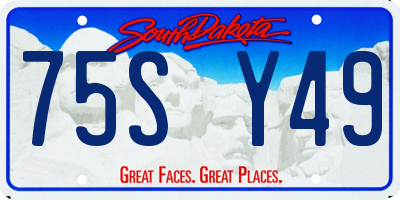 SD license plate 75SY49