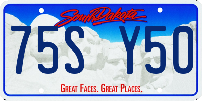 SD license plate 75SY50