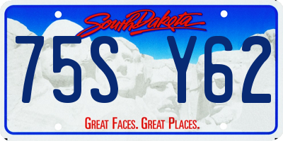 SD license plate 75SY62