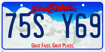 SD license plate 75SY69