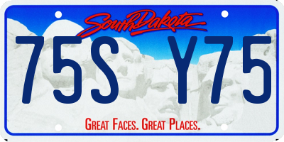 SD license plate 75SY75
