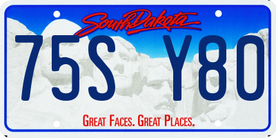 SD license plate 75SY80
