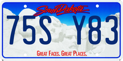 SD license plate 75SY83