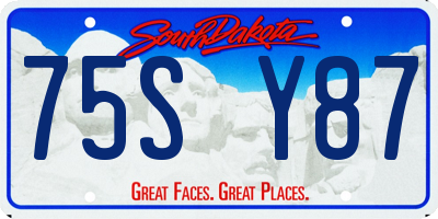 SD license plate 75SY87