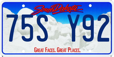 SD license plate 75SY92