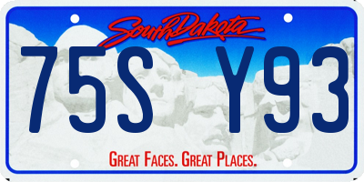 SD license plate 75SY93
