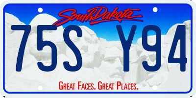 SD license plate 75SY94