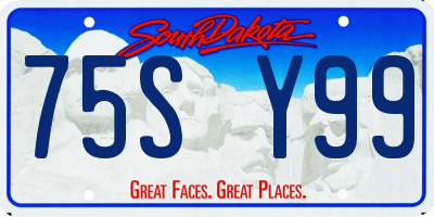 SD license plate 75SY99