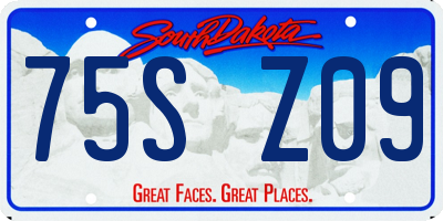 SD license plate 75SZ09