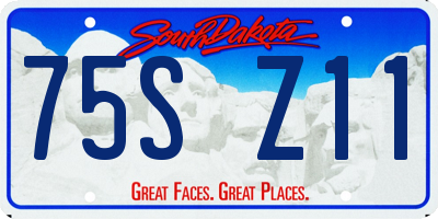 SD license plate 75SZ11